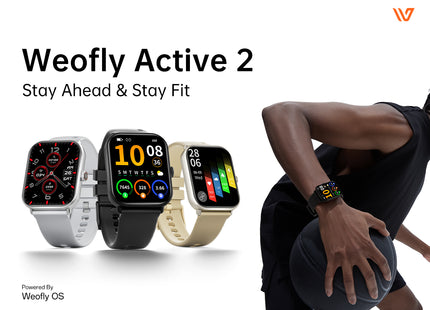 Weofly Weofly Active 2 Smart Watch for Men & Women, 1.85″ HD Display, Fitness & Heart Rate Tracker, IP68 Waterproof, 100+ Sports Modes, Compatible with Android & iOS (1 Year Warranty)