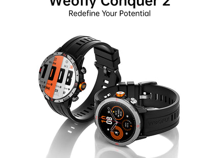 Weofly Conquer 2 Smartwatch for Men & Women – 1.43″ AMOLED Display, GPS Outdoor Sports Watch, 3ATM Waterproof, 100+ Sports Modes, Fitness Tracker iOS & Android Compatible (1 Year Warranty)
