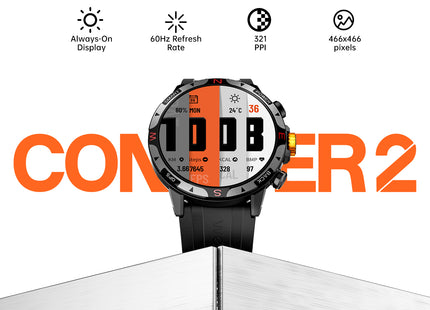 Weofly Conquer 2 Smartwatch for Men & Women – 1.43″ AMOLED Display, GPS Outdoor Sports Watch, 3ATM Waterproof, 100+ Sports Modes, Fitness Tracker iOS & Android Compatible (1 Year Warranty)