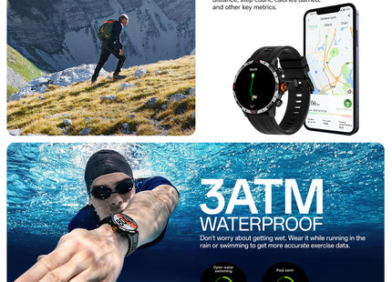 Weofly Conquer 2 Smartwatch for Men & Women – 1.43″ AMOLED Display, GPS Outdoor Sports Watch, 3ATM Waterproof, 100+ Sports Modes, Fitness Tracker iOS & Android Compatible (1 Year Warranty)