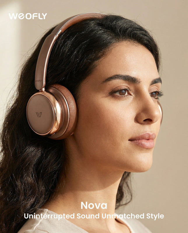 Weofly Nova ANC Wireless Bluetooth Headphones with Active Noise Cancellation, 58H Playtime, ENC Mic & 40mm Drivers