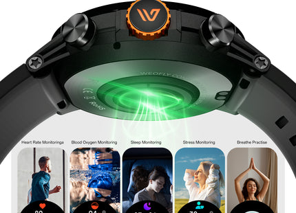 Weofly Conquer 2 Smartwatch for Men & Women – 1.43″ AMOLED Display, GPS Outdoor Sports Watch, 3ATM Waterproof, 100+ Sports Modes, Fitness Tracker iOS & Android Compatible (1 Year Warranty)