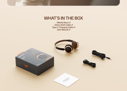 Weofly Nova ANC Wireless Bluetooth Headphones with Active Noise Cancellation, 58H Playtime, ENC Mic & 40mm Drivers