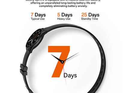 Weofly Spirit 2 Smart Watch for Men & Women, 1.39″ HD Display, Fitness & Heart Rate Tracker, IP68 Waterproof, 100+ Sports Modes, Long Battery Life, Compatible with Android & iOS (1 Year Warranty)