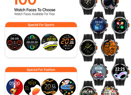 Weofly Conquer 2 Smartwatch for Men & Women – 1.43″ AMOLED Display, GPS Outdoor Sports Watch, 3ATM Waterproof, 100+ Sports Modes, Fitness Tracker iOS & Android Compatible (1 Year Warranty)