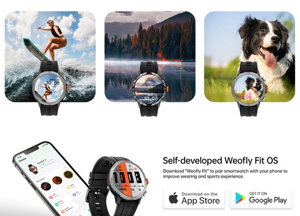 Weofly Conquer 2 Smartwatch for Men & Women – 1.43″ AMOLED Display, GPS Outdoor Sports Watch, 3ATM Waterproof, 100+ Sports Modes, Fitness Tracker iOS & Android Compatible (1 Year Warranty)