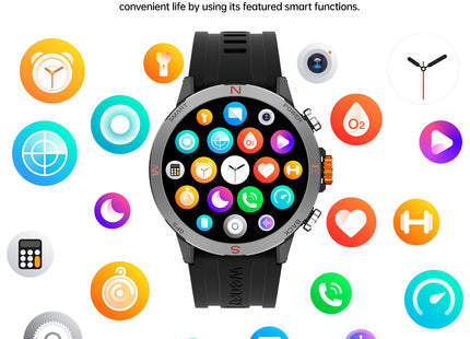 Weofly Conquer 2 Smartwatch for Men & Women – 1.43″ AMOLED Display, GPS Outdoor Sports Watch, 3ATM Waterproof, 100+ Sports Modes, Fitness Tracker iOS & Android Compatible (1 Year Warranty)