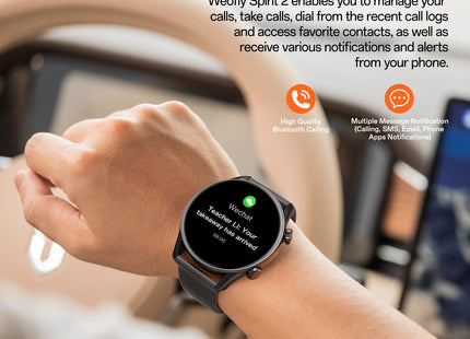 Weofly Spirit 2 Smart Watch for Men & Women, 1.39″ HD Display, Fitness & Heart Rate Tracker, IP68 Waterproof, 100+ Sports Modes, Long Battery Life, Compatible with Android & iOS (1 Year Warranty)