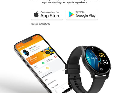 Weofly Spirit 2 Smart Watch for Men & Women, 1.39″ HD Display, Fitness & Heart Rate Tracker, IP68 Waterproof, 100+ Sports Modes, Long Battery Life, Compatible with Android & iOS (1 Year Warranty)