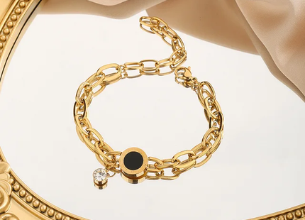 Black and Gold Heavy Chained Waterproof Bracelet