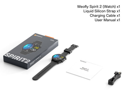 Weofly Spirit 2 Smart Watch for Men & Women, 1.39″ HD Display, Fitness & Heart Rate Tracker, IP68 Waterproof, 100+ Sports Modes, Long Battery Life, Compatible with Android & iOS (1 Year Warranty)