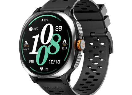 Weofly Vive 2 GPS Smart Watch with 1.43" AMOLED Display, Bluetooth Calling, 5ATM Waterproof, Heart Rate & SpO2 Monitor, Android & iPhone Compatible - Silver