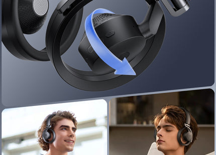 Weofly Mixer Open Ear Headphones, Wireless Headphones, 40-Hour Playtime with Carrying Case (Black)