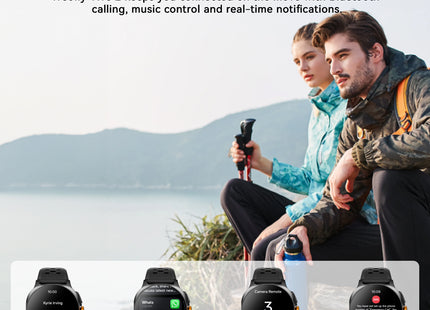Weofly Vive 2 GPS Smart Watch with 1.43" AMOLED Display, Bluetooth Calling, 5ATM Waterproof, Heart Rate & SpO2 Monitor, Android & iPhone Compatible - Silver