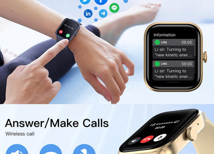 Weofly Active Smart Watch (Answer/Make Calls), 1.85" HD Touch Screen Smartwatch for Men Women Fitness Tracker with 100+ Sport Modes/Heart Rate/Blood Oxygen/Sleep Monitor IP67 Waterproof (1 Year Warranty)