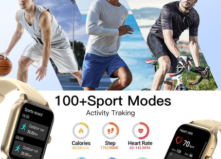 Weofly Active Smart Watch (Answer/Make Calls), 1.85" HD Touch Screen Smartwatch for Men Women Fitness Tracker with 100+ Sport Modes/Heart Rate/Blood Oxygen/Sleep Monitor IP67 Waterproof (1 Year Warranty)