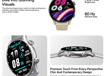 Weofly Spirit 2 Smart Watch for Men & Women, 1.39″ HD Display, Fitness & Heart Rate Tracker, IP68 Waterproof, 100+ Sports Modes, Long Battery Life, Compatible with Android & iOS (1 Year Warranty)