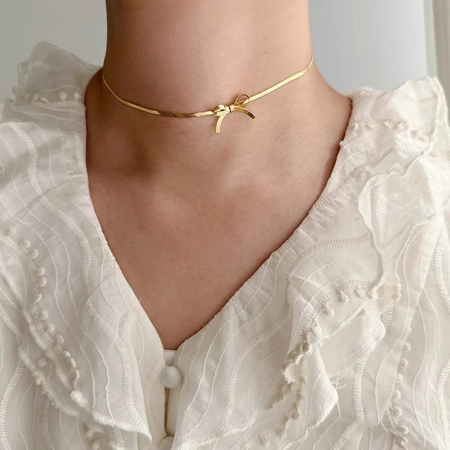 Waterproof Bow-Shaped Necklace