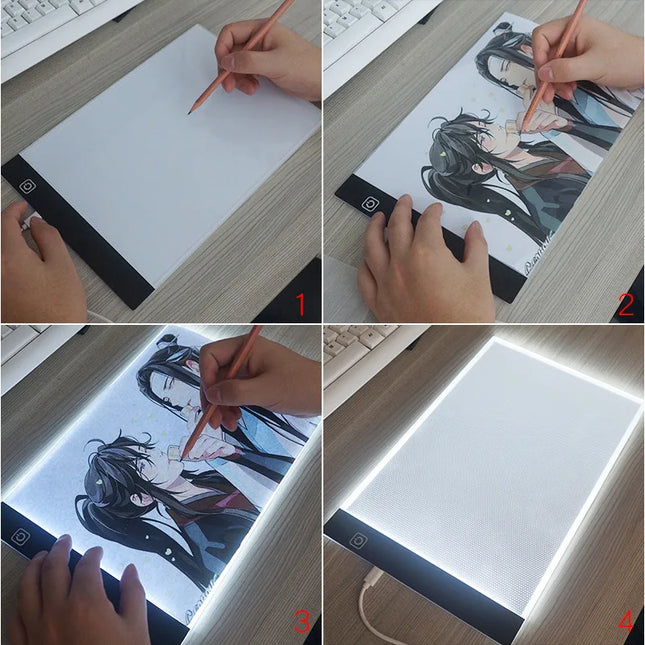 A4 Level Dimmable Led Drawing Copy Pad Board Children's T...
