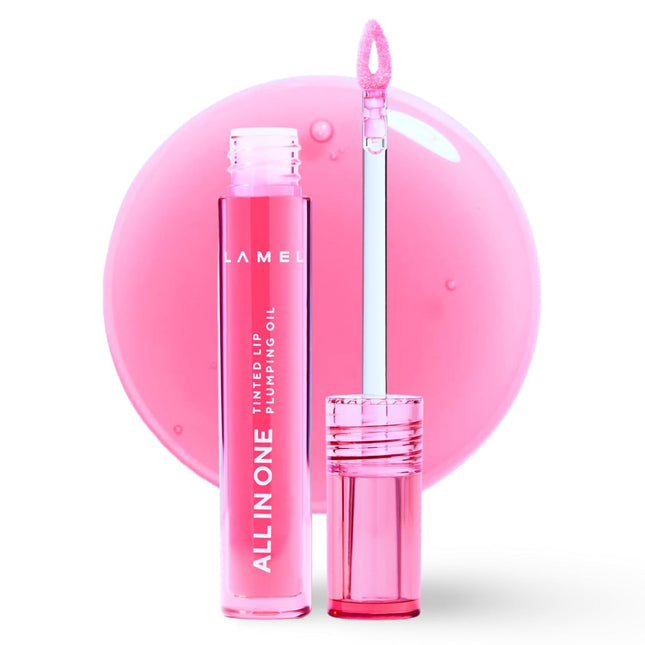LAMEL All in One Lip Tinted Plumping Oil №402 Pink Sparkle 3ml