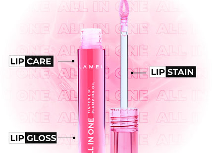LAMEL All in One Lip Tinted Plumping Oil №402 Pink Sparkle 3ml