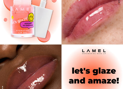 LAMEL Moisturizing Lip Oil LET'S GLAZE 402 Strawberry Jam 4gm