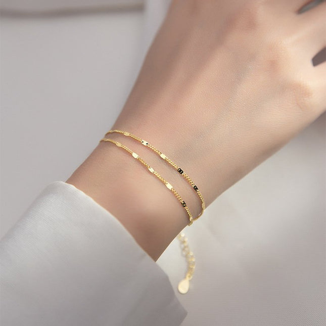 Minimal Double Layered Gold Plated Bracelet