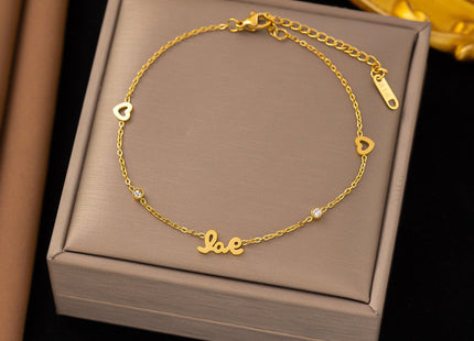 Love and Heart Stainless Steel Bracelet