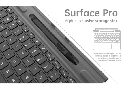 2025 New Color Microsoft Surface Pro 8/9/X/10/11 Bluetooth Magnetic Keyboard with Pen Slot,Touchpad and 7-color Backlit Keyboard