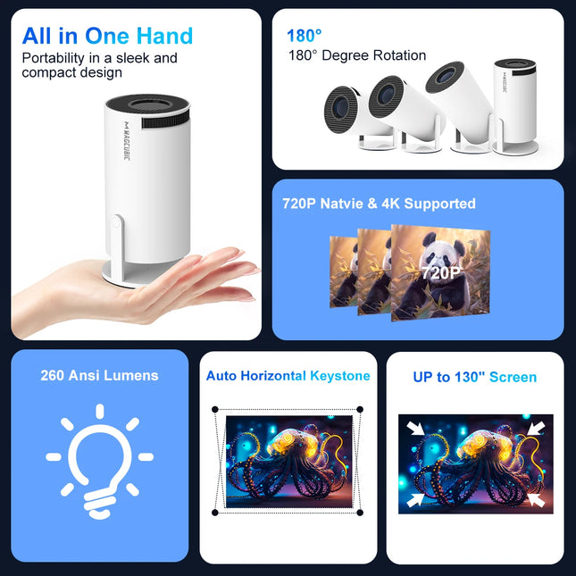 Magcubic Projector HY300 Pro 4K Android 11 Dual Wifi6 260...