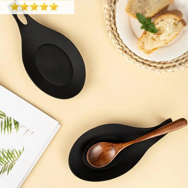 【Hot sales】Silicone Spoon Rest Spatula Holder Heat Resist...