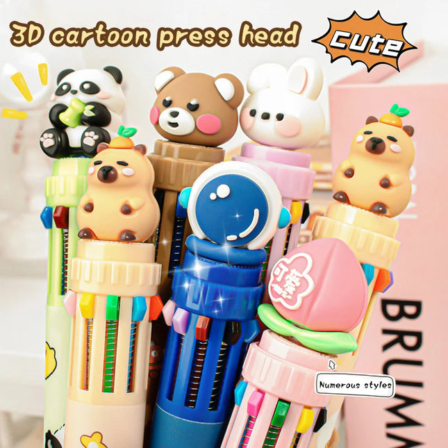 Cartoon Capybara Cute Animal 10Color Ballpoint Pen Signat...