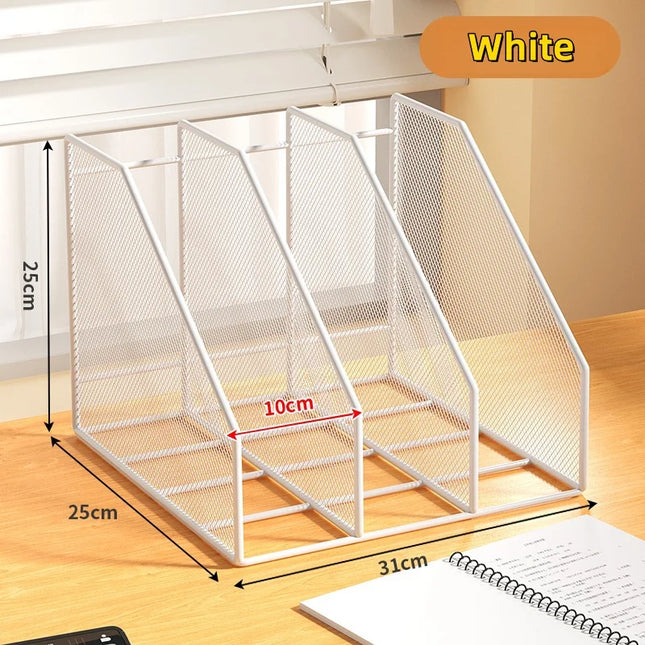 Metal File Rack Office Desk Shelf Standing Desktop File F...