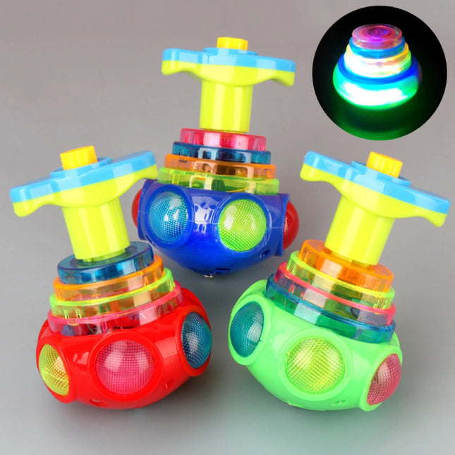 1 PCs Random Color Luminous Music Rotating Gyroscope Outd...