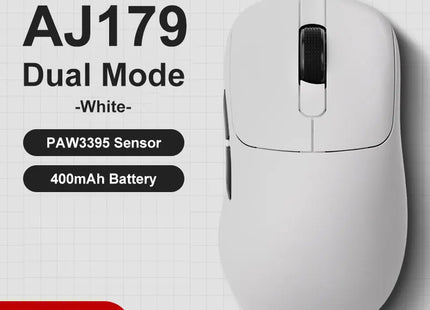 AJAZZ AJ179 PRO PAW3395 Lightweight Wired Wireless Mouse with Magnetic Charging Base Ergonomic Macro Gaming Mouse for PC Laptop