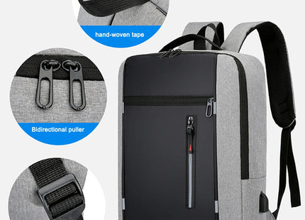 Portable Backpack Camping Travel Bag Business Daypack with USB Charging Port Fit 15.6 Inch Laptops for Men Women