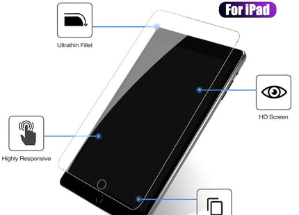 2pcs Clear Tempered Glass For Ipad 9 8 7 6 5 9th Generation 8th 7th 6th Screen Protector For Ipad Pro 11 10.5 9.7 Air 5 4 Mini 6