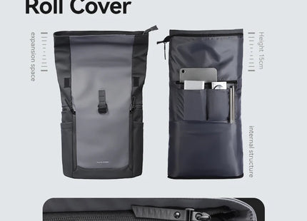 MARK RYDEN Men's Backpack Water Repellent Rolltop Backpack 17 inch Laptop Bag- Light Line Series