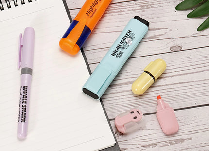 4/6 Pack Cute Highlighter Pen Quick Dry Broad Tip Underline Writing Marker Pens Highlighters School Supplies Stationery