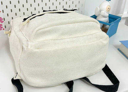 Y2K Girls Cute Bowknot Laptop Backpack Fashion Casual Corduroy Bow Student Backpack Large Capacity Travel Backpack Shoulder Bag