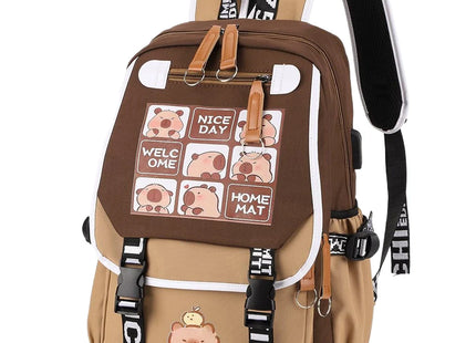 Capybara Backpack with 1 Main Compartment for Girls Boys Laptop Backpack Zipper School Bag Rucksack Gifts for Capybara Lovers