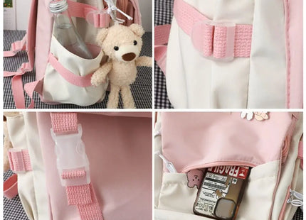 Waterproof Teenage Nylon Book Bag Large Capacity College Backpack Fashion School Bag Cute Girls Boys Travel Backbag College Bag