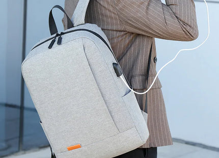 1 Pack 15.6 Inch Men's Business Simple Computer Backpack Usb Charging Lightweight Schoolbag Travel Commuting