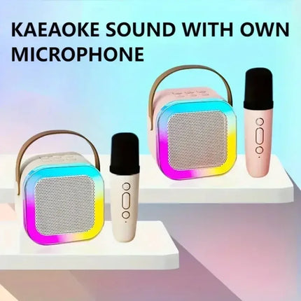 XIKCU K12 Bluetooth Karaoke Machine Portable 5.3 PA Speaker System with 1-2 Wireless Microphones Home Family Singing Children's
