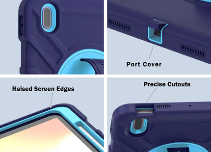 Shockproof Case for iPad 10th(2022) 10.9 inch with 360° Rotating Hand Strap, Portable Shoulder Strap and Pencil Slot