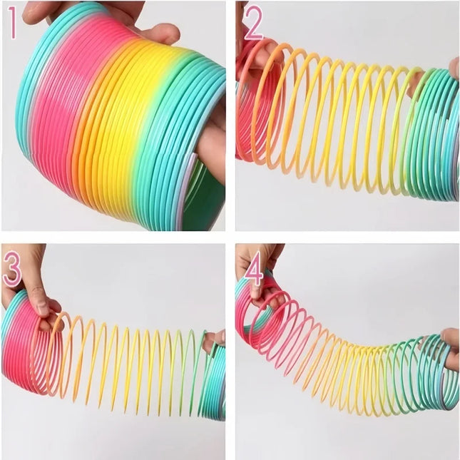 Rainbow Circle Fun Folding Toy Material Spring Coil Child...