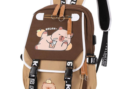 Capybara Backpack with 1 Main Compartment for Girls Boys Laptop Backpack Zipper School Bag Rucksack Gifts for Capybara Lovers