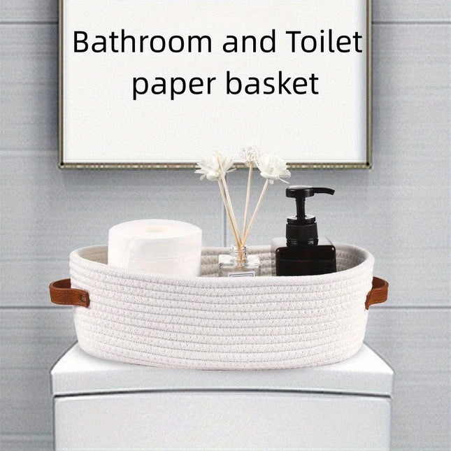 1 multifunctional woven storage basket with dual handles ...