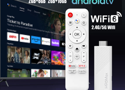 H96 MAX Android TV Stick Allwinner H313 with 2.4G Wifi 5G Wifi6 Dual Brand 8GB 16GB 4K 3D HDR Goole Voice Remote DC 5V 2A