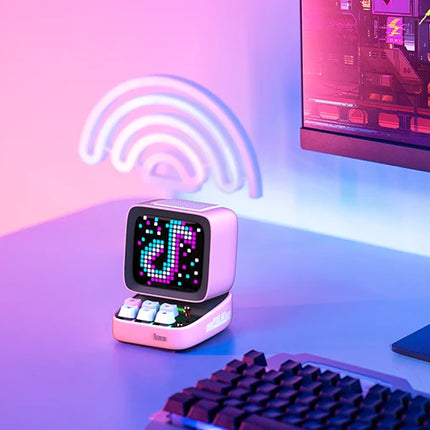 Divoom Ditoo-Pro Retro Pixel Art Bluetooth Portable Speaker Alarm Clock DIY LED Display Board, Cute Gift Home Light Decoration
